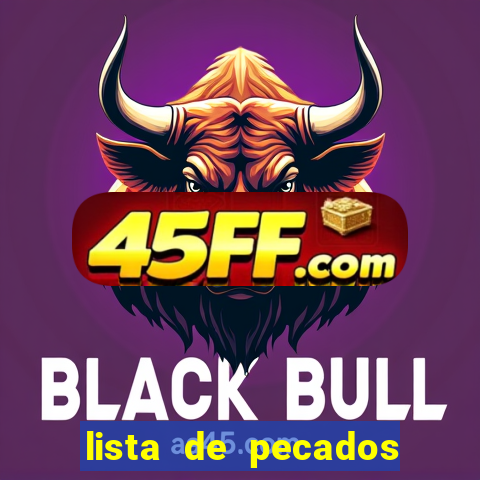 lista de pecados para confessar